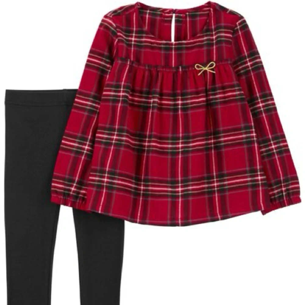 Carter’s 4T 2-Piece Plaid Flannel Top & Legging Set